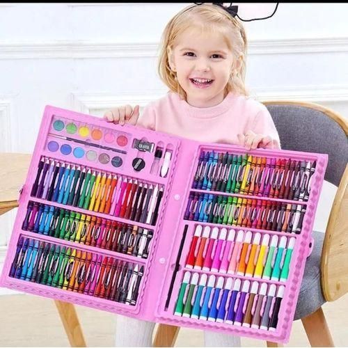 Generic 150 Pieces CBC Kids Drawing Set & Colourig Art Set- Pink