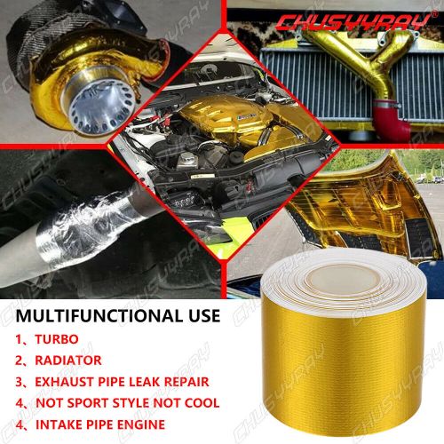 Car Exhaust Intake Insulation Shield Wrap Heat Barrier Self Adhesive Gold  Tape