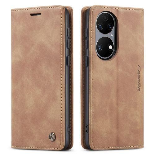 product_image_name-Generic-Caseme For Huawei P50 Soft Slim Folio Flip PU Leather Wallet Case With 2 Cards Slot-1
