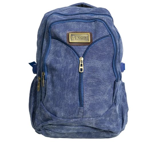 product_image_name-King'S Collection-Quality Dual Zipped Canvas Backpack-1