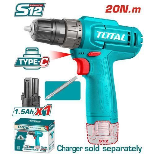 product_image_name-TOTAL-TDLI12456 Cordless drill Voltage:12V 20Nm -3