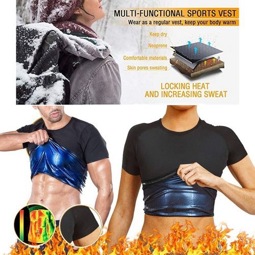 Fashion Men Sauna Suit Heat Trapping Shapewear Sweat Body Shaper Vest  Slimmer Saunasuits Compression Thermal Top Fitness Workout Shirt(#for Men  Top) @ Best Price Online