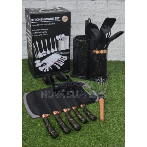 product_image_name-Generic-25PCS Silicone Kitchen Utensil Set, Black -2