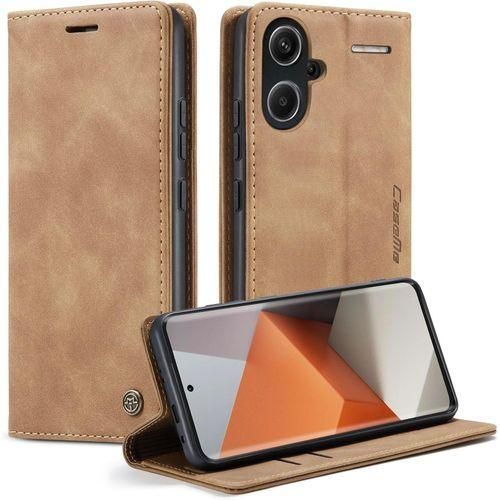 product_image_name-Generic-Caseme Retro Wallet Flip Cover for Redmi Note 13 Pro Plus(+) 5G – Premium PU Leather Kickstand Case with Card Slots & Magnetic Closure-1