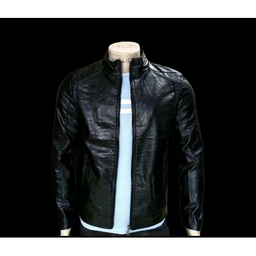 Fashion Men's Outdoor Casual Windproof Leather Jacket-Black @ Best