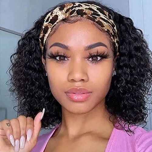 Curly headband shop wig