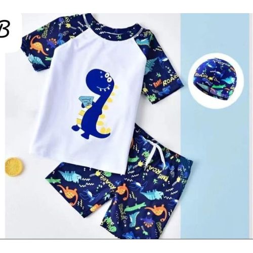 product_image_name-Generic-Kids' 3-Piece Dinosaur Rash Guard Swim Set-1