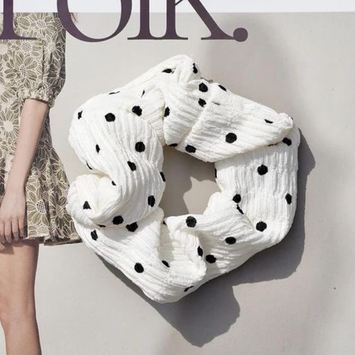 product_image_name-Fashion-4pcs Polka Dot Scrunchies -5