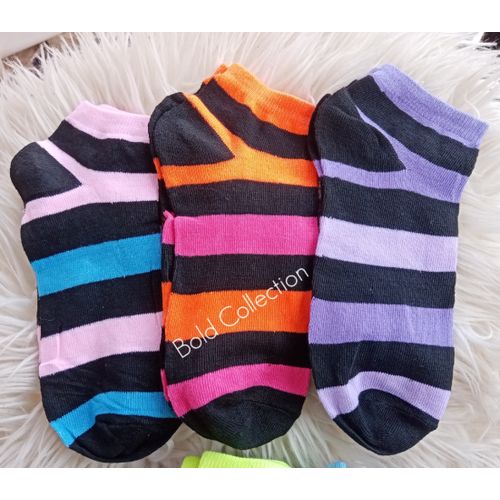 product_image_name-Fashion-4Pairs Classy Stripped Comfort Cotton Freesize Unisex Ankle Socks-3