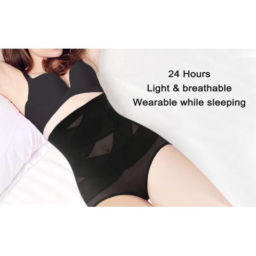 Shop NEBILITY Nebility Hi-Waist Double Tummy Control Panty Waist Trainer  Body Shaper, XL - Black