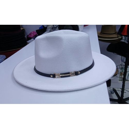 product_image_name-Fashion-Men’s Royal Blue Wide-Brim Fedora Hat with Structured Crown and Double-Bar Metallic Clasp – Bold Black Band Accent – Statement Formal & Casual Accessory-4