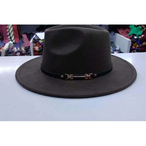 product_image_name-Fashion-Men’s Royal Blue Wide-Brim Fedora Hat with Structured Crown and Double-Bar Metallic Clasp – Bold Black Band Accent – Statement Formal & Casual Accessory-5