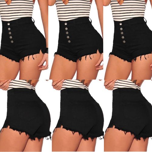 Fashion (Black)Women Girls Ladies Shorts Casual High Waisted Short Mini  Jeans Ripped Jeans Shorts Women Summer SHA @ Best Price Online