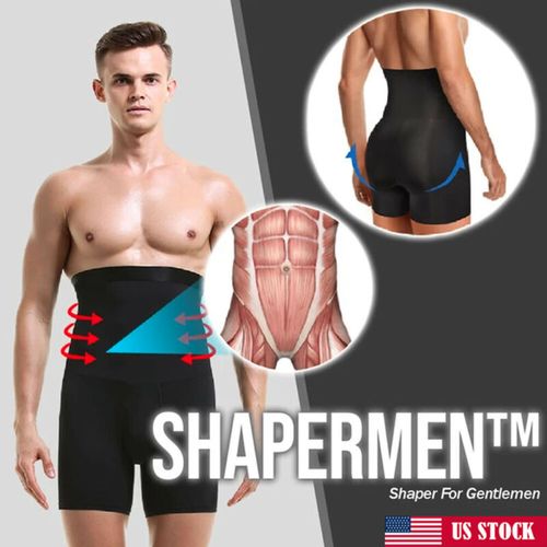 Fashion Men's Compression High Waist Boxer Shorts Tummy Contour Body Shaper  Girdle Pants Shapers(#Black) @ Best Price Online