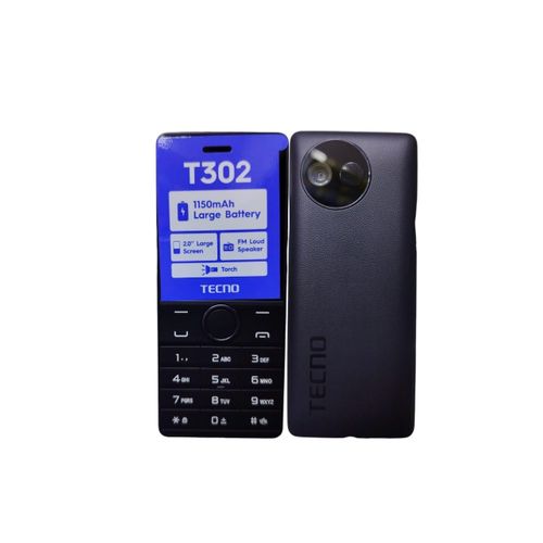 product_image_name-Tecno-T302 Dual Sim,1150mAh Battery,FM Radio,1.77",Torchlight,4MB RAM + 4MB ROM - Black-1