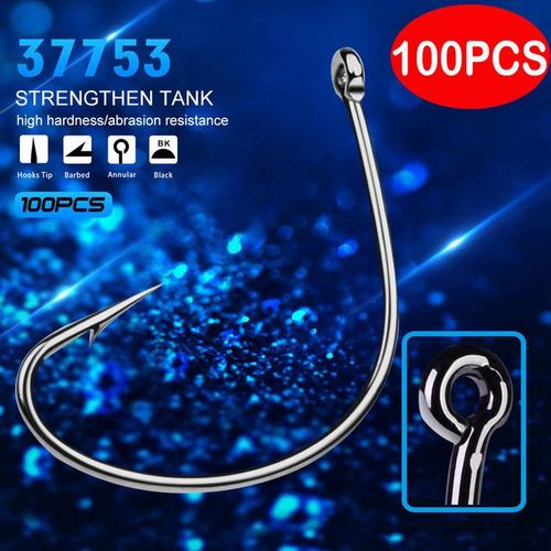 Generic 100pcs Fishing Hook Grappling Hook Single Hook High Carbon