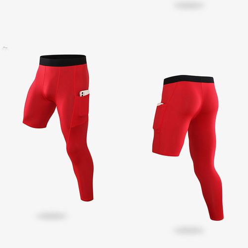 New Men One Leg Basketball Tights Compression Polyester Sports