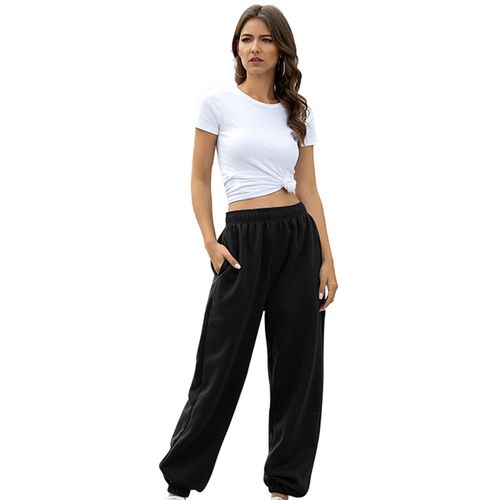 Generic Women Loose Fit Trousers Sweatpants Joggers Bottoms Thick Black XL  @ Best Price Online