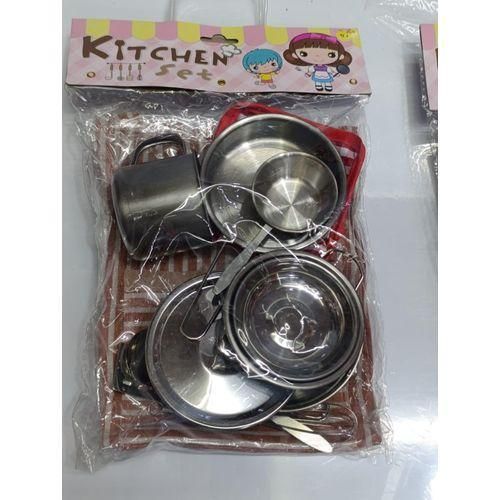 product_image_name-Generic-Silver Aluminium Kitchen Play Set Kids Kitchen Utensils - Silver-3