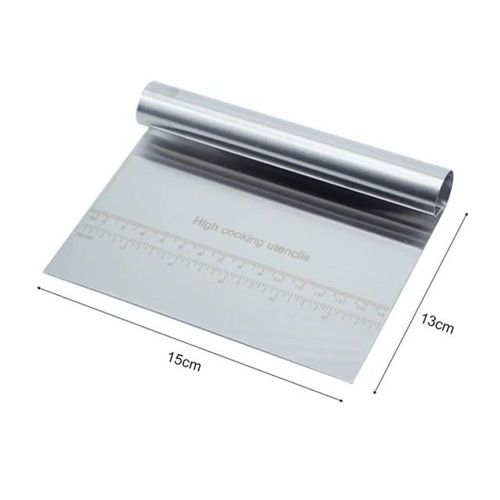 product_image_name-Generic-Pro Dough Pastry Scraper/Cutter/Chopper Stainless Steel Mirror Polished with Measuring Scale Multipurpose- Cake, Pizza Cutter - Pastry Bread Separator Scale Knife-6