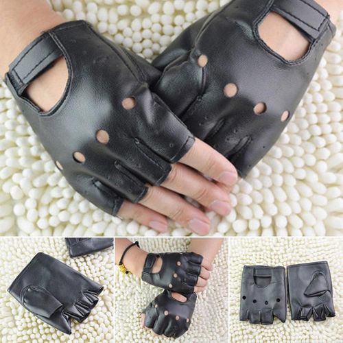 Fashion Half Finger Gloves Leather Biker Driving Gloves For Women