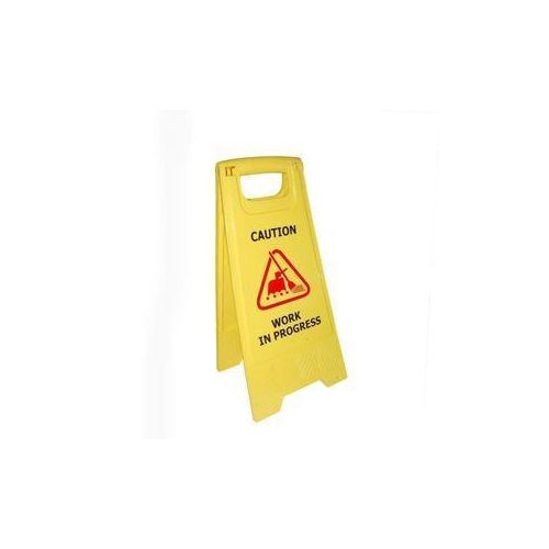 product_image_name-Generic-Work In Progress Sign. High-Visibility Caution - Heavy Duty Foldable A-Frame Safety Floor Stand - Yellow-4