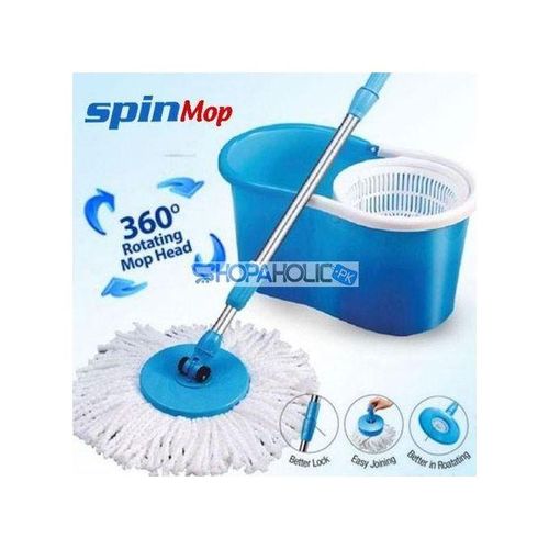 product_image_name-Generic-360 Spin Mop Rotating Bucket With Long Adjustable Mop-1