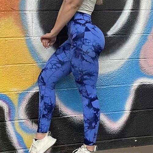 Fashion Seamless Tie Dye Leggings Women For Fitness Yoga Pants Push Up  Workout Sports Legging High Waist Tights Gym Ladies Clothing(#Tiedye Dblue)  @ Best Price Online