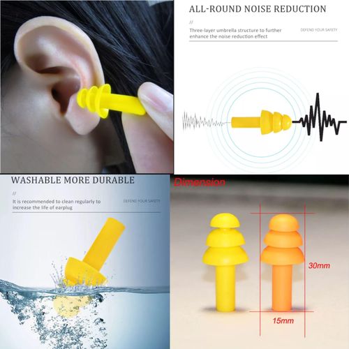 product_image_name-Generic-Black Ear Plugs Muff Silicone Reusable Cord with Box Sleeping Case-6