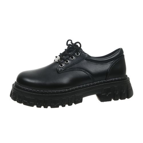 Women Oxfords Spring Autumn Casual Platform Shoes - Black Lace Up