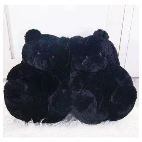product_image_name-Generic-Fluffy Teddy Bear Slippers – Cozy, Cute & Comfy (TEAL)-2