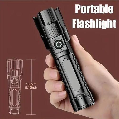 product_image_name-KnMn-Bright LED Rechargeable Flashlight 3 Lighting Modes, High Low Strobe, USB Cable Included-7