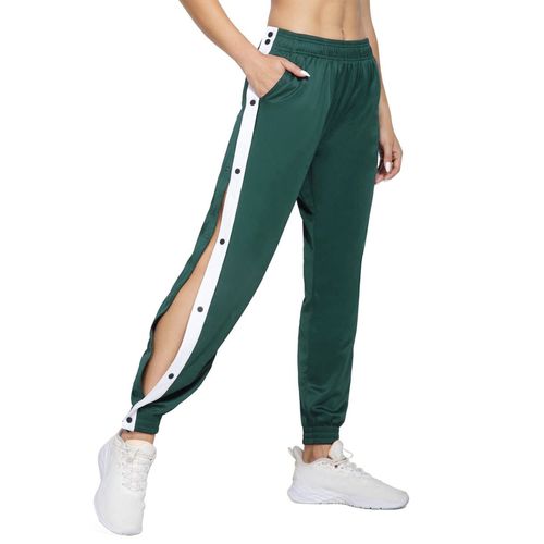 Tennis Button Pants, Women's Black Track Pants