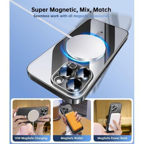 product_image_name-Generic-Premium Black Electroplated Clear Case with MagSafe Compatibility – Sleek, Durable, Wireless Charging, Shockproof Protection for iPhone 14 Pro Max-5