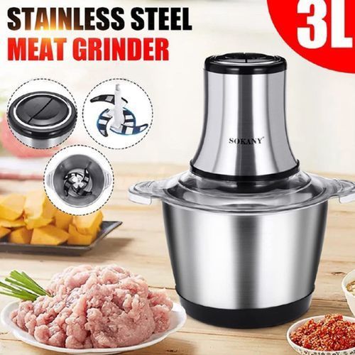 Stainless Steel Electric Meat Grinder Blender Mincer Food Chopper Processor  2/3L