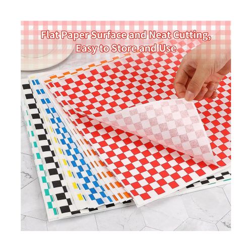 240 Sheets Checkered Dry Waxed Deli Paper Sheets Grease Resistant Food  Basket Liners Deli Wrap Wax