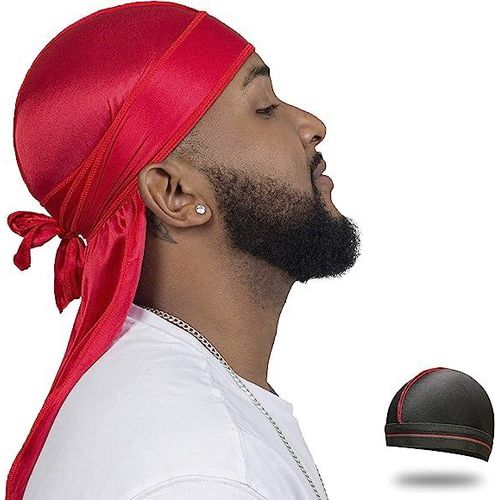 product_image_name-Fashion-BEST QUALITUY PROFESSIONALLY STITCHED DURAG Imported Super Fine Quality Unisex Men Women Silk Durag Doo Rag Long Tail Headwrap Chemo Cap-3