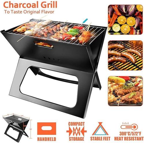 product_image_name-Generic-Foldable Portable Charcoal BBQ Barbecue Grill Camping Home Outdoor Party Smoker For Yard Garden Terrace Picnic Travel Tailgating Backpacking Camping Beach Patio-4
