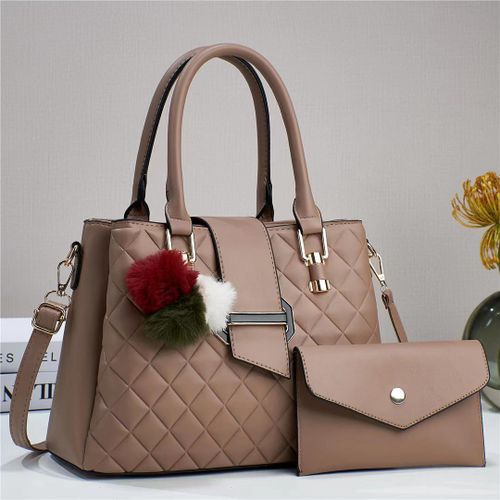 product_image_name-Fashion-Chic Quilted 2-in-1 Handbag Set for Women – Stylish Shoulder Bag + Matching Clutch-1