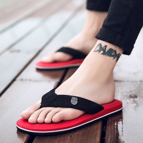 Flangesio Summer Slippers Men Shoes Big Size 38-48 High Quality Men's Flip  Flops Beach Sandals Non-slip Outdoor Casual Flat Shoes Male Slippers Indoor  House Shoes For Men Slides Home Bathing Shoes Black