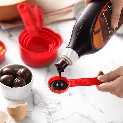 product_image_name-Generic-11 Pcs Plastic Measuring Spoons and Measuring Cups Set for Home Kitchen Baking Cooking-5