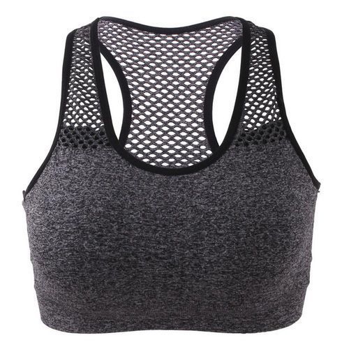 Generic Sports Bra Women Yoga Running Workout Mesh Breathable Medium  Supports Fitness Activity Bras Quick_Dry Compression Women Bras(#Gray) @  Best Price Online