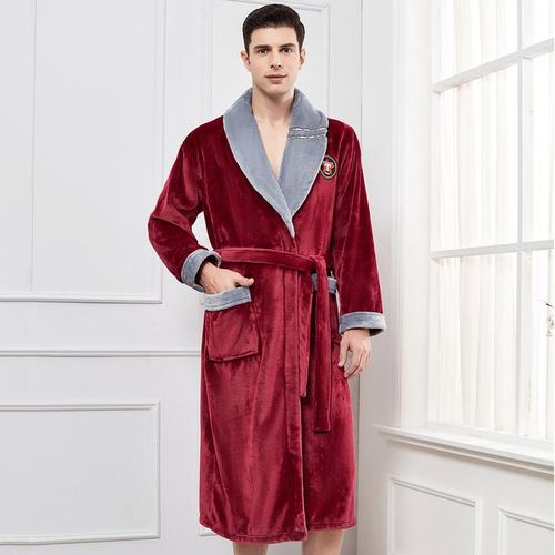 Generic Men Robe Kimono Solid Color Flannel Winter Sleepdress Night Dress Long Sleeves Cardigan Bathrobe Home Dress Loose Home Clothes Best Price Online Jumia Kenya