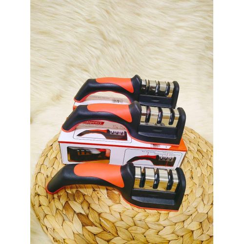 product_image_name-Generic-Stainless Steel Manual Kitchen Knife Sharpener Red And Black-1