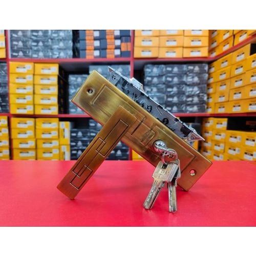 product_image_name-GJS- High Quality Door Lock Strong, Rust Resistant.Gold/Brown Finish set-2