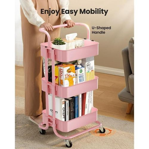 product_image_name-Generic-Heavy gauge 3 layer mesh tray metallic trolley rack-pink-2