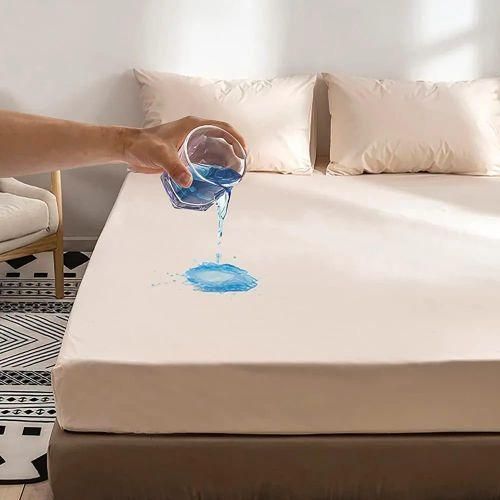 product_image_name-Generic-Quality Waterproof Mackintosh Mattress Protector And Cover with elastic ends-Peach-2