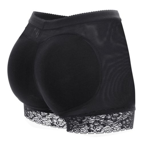 Fashion (Black)Women Seamless Push Up Padded Butt Lifter Panties High Waist  Underwear Mesh Body Shaper Boyshort Lace Trim Hip Enhancer JIN @ Best Price  Online