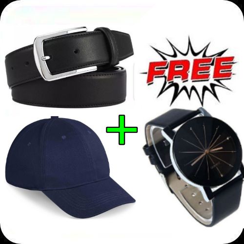 product_image_name-Fashion-Men's Belt Automatic Pin Buckle Belts - Black + Free Watch & Cap-1