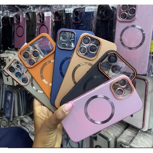 product_image_name-Generic-Magnetic Stand Luxury Phone Case with Free Camera Lens Protector, MagSafe Magnetic Ring, Hybrid Protection, and Slim Transparent Design for iPhone 12 Pro Max - Black-8